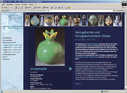 Screenshot von einer Ausstellungsgalerie  im Internet